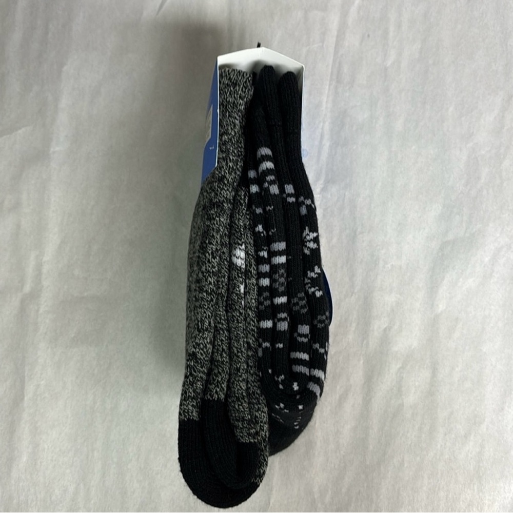 New Columbia Socks Women’s 2 Pair Black & Gray Fleece Socks Activewear Casual - Picture 3 of 12